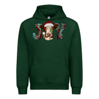 Forest Green christmas joy with heifer cow Urban Hoodie - RanaPortraitStore