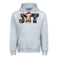 Heather Grey christmas joy with heifer cow Urban Hoodie - RanaPortraitStore
