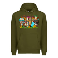 Army Green heifers coffee cups Premium Hoodie - Zillion Design Studio