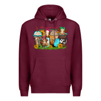Burgundy heifers coffee cups Premium Hoodie - Zillion Design Studio