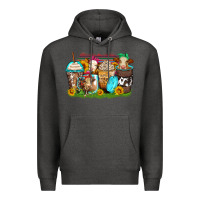 Charcoal Heather heifers coffee cups Premium Hoodie - Zillion Design Studio