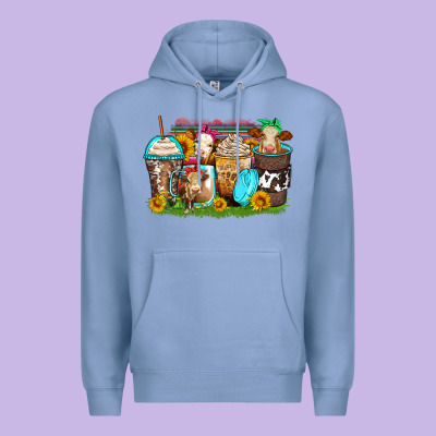 Heifers Coffee Cups Premium Hoodie Designed By Zillion Design Studio