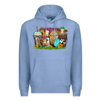 Colony Blue heifers coffee cups Premium Hoodie - Zillion Design Studio