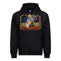 Black merry christmas holy family Urban Hoodie - RanaPortraitStore