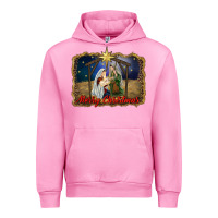 Fuchsia Pink merry christmas holy family Urban Hoodie - RanaPortraitStore