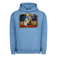 Pigment Pebble Blue merry christmas holy family Urban Hoodie - RanaPortraitStore