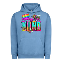 Pigment Pebble Blue always bee kind Urban Hoodie - Zillion Design Studio