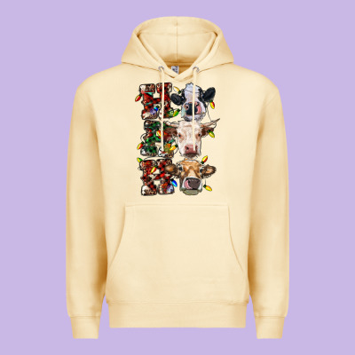 Hohoho Cows Premium Hoodie Designed By Ranaportraitstore