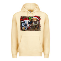 Pina Colada christmas heifers with leopard and cowhide background Premium Hoodie - RanaPortraitStore