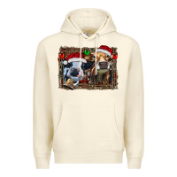 Sandshell christmas heifers with leopard and cowhide background Premium Hoodie - RanaPortraitStore