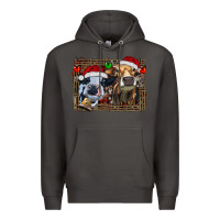 Smoke christmas heifers with leopard and cowhide background Premium Hoodie - RanaPortraitStore