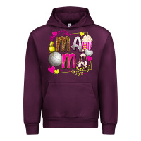Mauve Wine mama volleyball with popcorn Urban Hoodie - texasbilliewilder