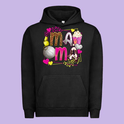 Mama Volleyball With Popcorn Urban Hoodie Designed By Texasbilliewilder
