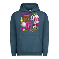 Pigment Midnight Navy mama volleyball with popcorn Urban Hoodie - texasbilliewilder