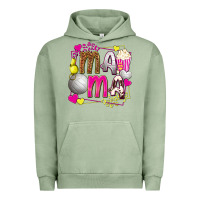 Pigment Oil Green mama volleyball with popcorn Urban Hoodie - texasbilliewilder