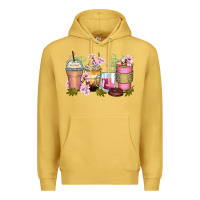 Antique Gold flowers coffee cups Premium Hoodie - Zillion Design Studio