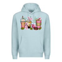 Blue Mist flowers coffee cups Premium Hoodie - Zillion Design Studio