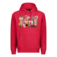 Cardinal flowers coffee cups Premium Hoodie - Zillion Design Studio