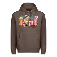 Coffee flowers coffee cups Premium Hoodie - Zillion Design Studio