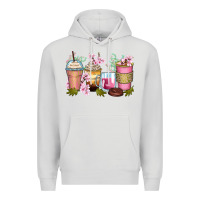 Dove Grey flowers coffee cups Premium Hoodie - Zillion Design Studio