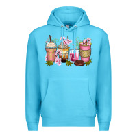 Ocean Blue flowers coffee cups Premium Hoodie - Zillion Design Studio