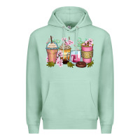 Seafoam flowers coffee cups Premium Hoodie - Zillion Design Studio