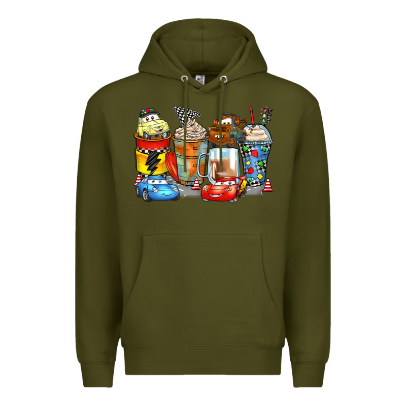 Cartoon Characters Coffee Cups Premium Hoodie by Zillion Design Studio | Teevron
