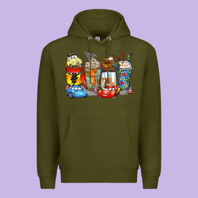Cartoon Characters Coffee Cups Premium Hoodie Designed By Zillion Design Studio