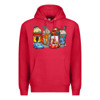 Cardinal cartoon characters coffee cups Premium Hoodie - Zillion Design Studio