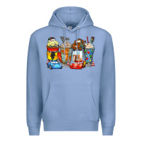 Colony Blue cartoon characters coffee cups Premium Hoodie - Zillion Design Studio