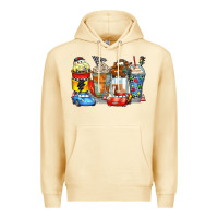 Pina Colada cartoon characters coffee cups Premium Hoodie - Zillion Design Studio