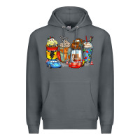 Rock cartoon characters coffee cups Premium Hoodie - Zillion Design Studio