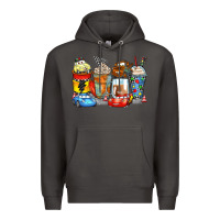Smoke cartoon characters coffee cups Premium Hoodie - Zillion Design Studio