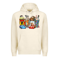 Tofu cartoon characters coffee cups Premium Hoodie - Zillion Design Studio