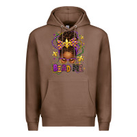 Chestnut bead me mardi gras afro messy bun Premium Hoodie - texasbilliewilder