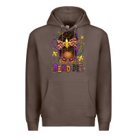 Coffee bead me mardi gras afro messy bun Premium Hoodie - texasbilliewilder