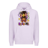 Lilac bead me mardi gras afro messy bun Premium Hoodie - texasbilliewilder