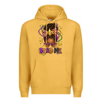 Mustard bead me mardi gras afro messy bun Premium Hoodie - texasbilliewilder