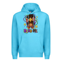 Ocean Blue bead me mardi gras afro messy bun Premium Hoodie - texasbilliewilder