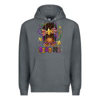 Rock bead me mardi gras afro messy bun Premium Hoodie - texasbilliewilder