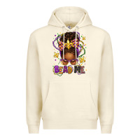 Sandshell bead me mardi gras afro messy bun Premium Hoodie - texasbilliewilder