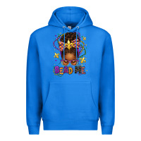 True Royal bead me mardi gras afro messy bun Premium Hoodie - texasbilliewilder
