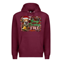 Burgundy merry christmas y'all Premium Hoodie - RanaPortraitStore