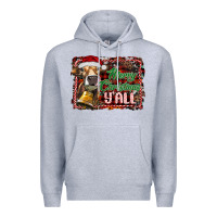 Heather Grey merry christmas y'all Premium Hoodie - RanaPortraitStore
