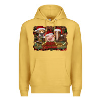 Antique Gold merry christmas farm animals Premium Hoodie - RanaPortraitStore