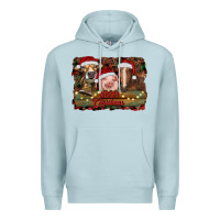Blue Mist merry christmas farm animals Premium Hoodie - RanaPortraitStore