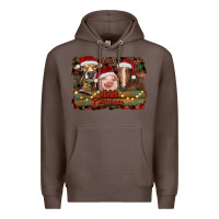 Coffee merry christmas farm animals Premium Hoodie - RanaPortraitStore