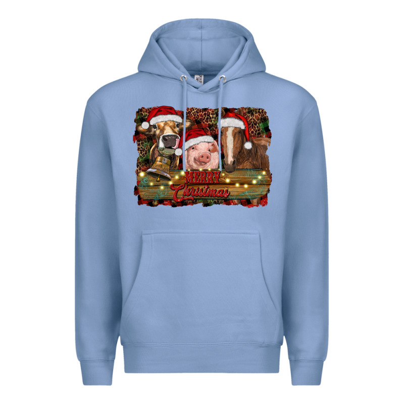 Merry Christmas Farm Animals Premium Hoodie by RanaPortraitStore | Teevron