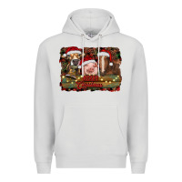 Dove Grey merry christmas farm animals Premium Hoodie - RanaPortraitStore