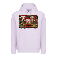 Lilac merry christmas farm animals Premium Hoodie - RanaPortraitStore